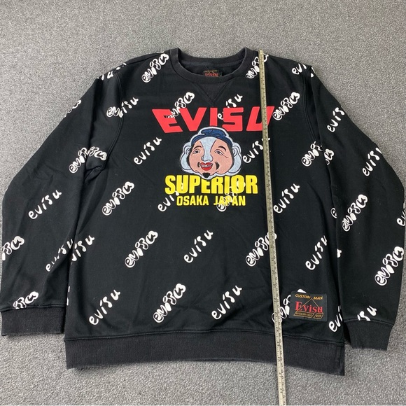 EVISU Superior Osaka Japan All Over Print Crewneck God head Custom Made RARE - Picture 7 of 11